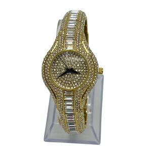 Miss Fox Fashion Jewelry Gold Tone Rhinestone Analog Watch